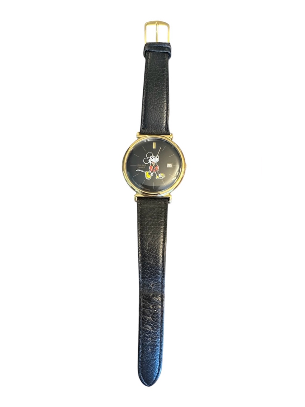 Vintage Mickey Mouse Watch With Gold Case